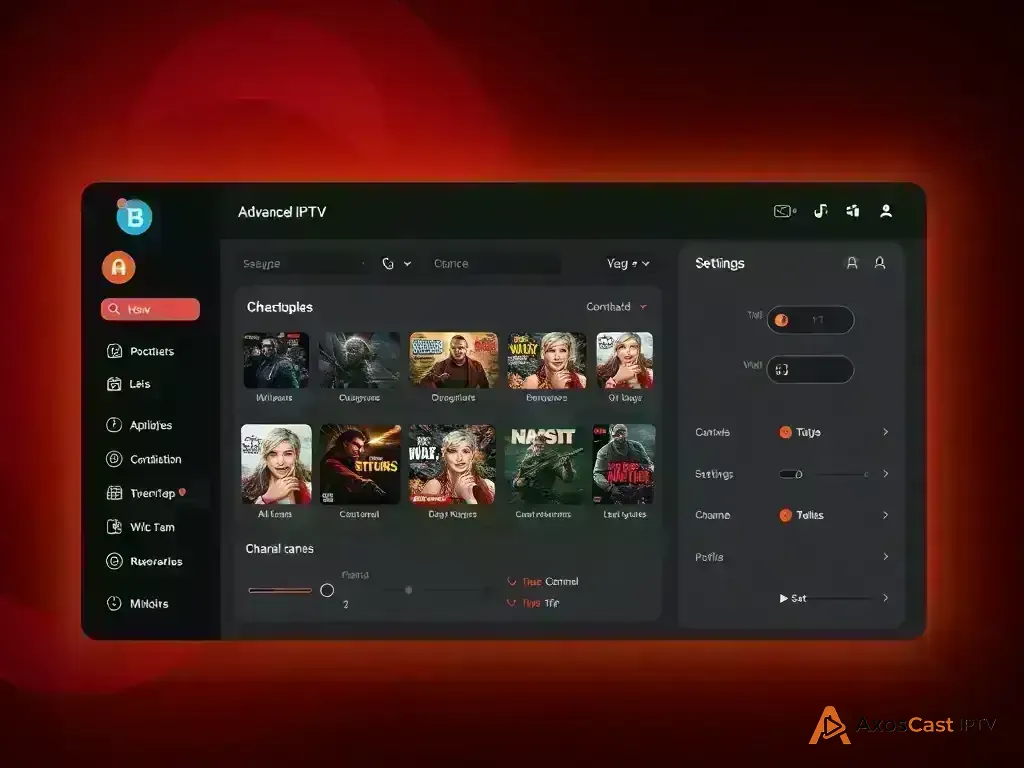 Dashboard showing AxosCast IPTV advanced features
