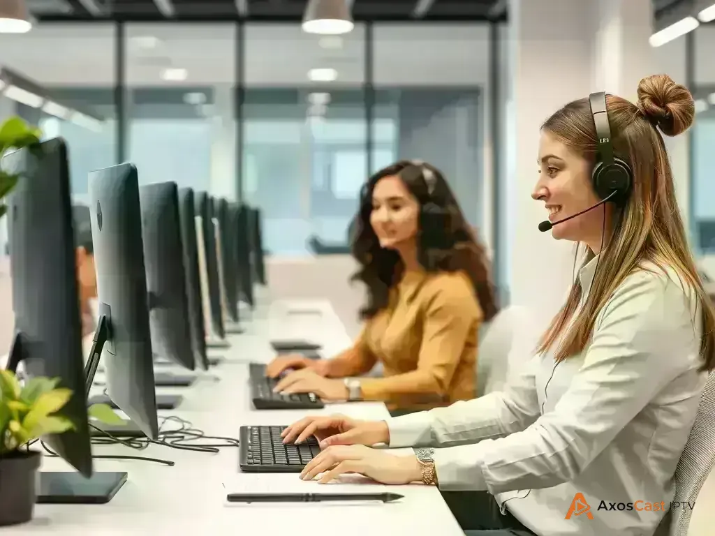 Professional customer support team assisting users