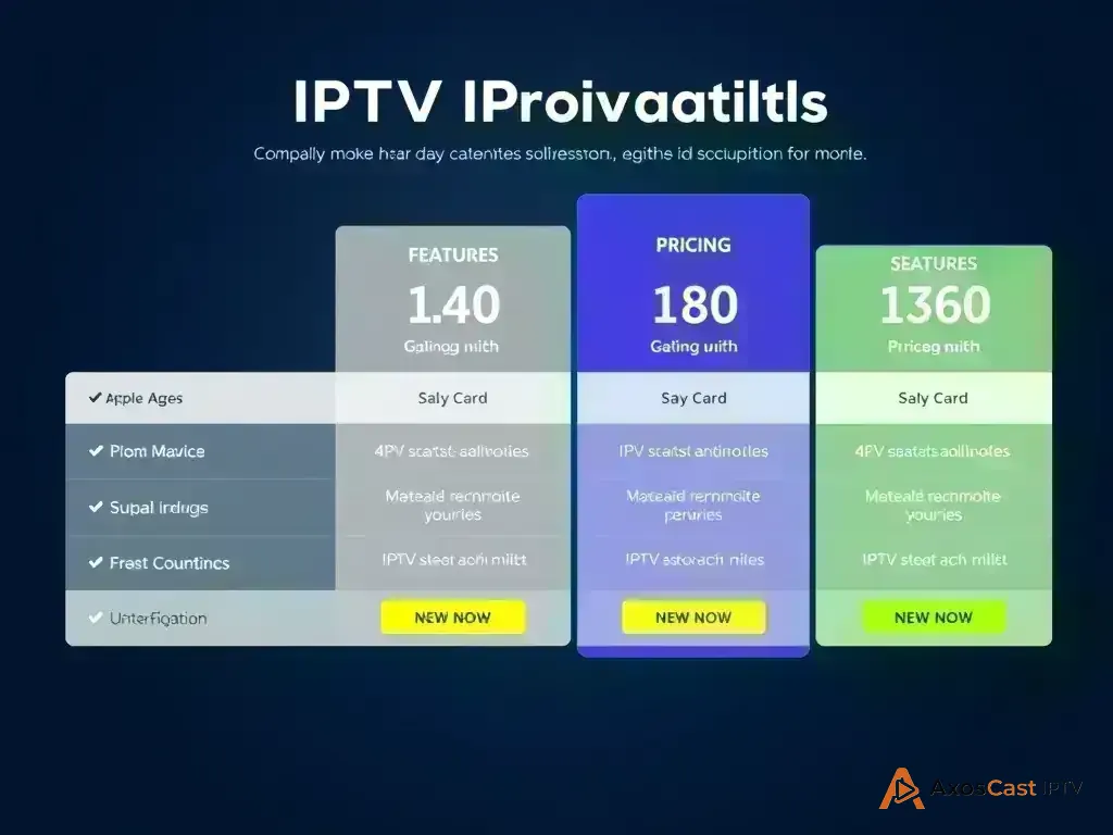 Visual comparison of AxosCast IPTV pricing tiers