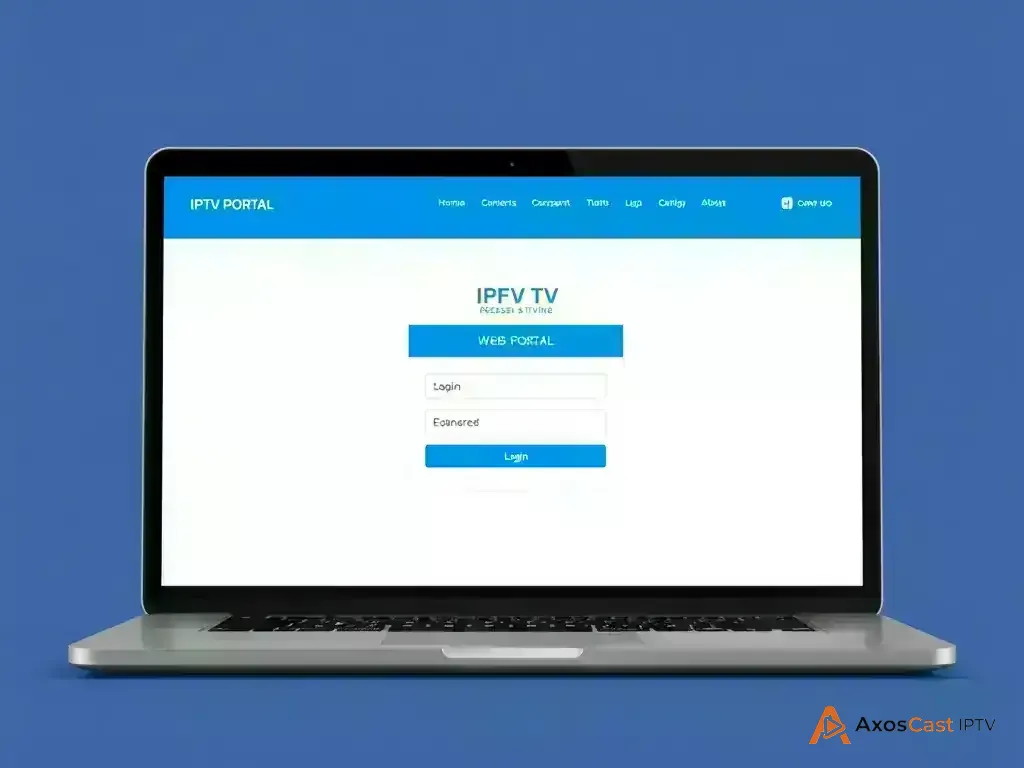 AxosCast IPTV web portal login interface